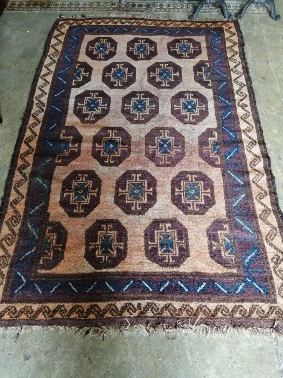 A Turkish peach ground rug